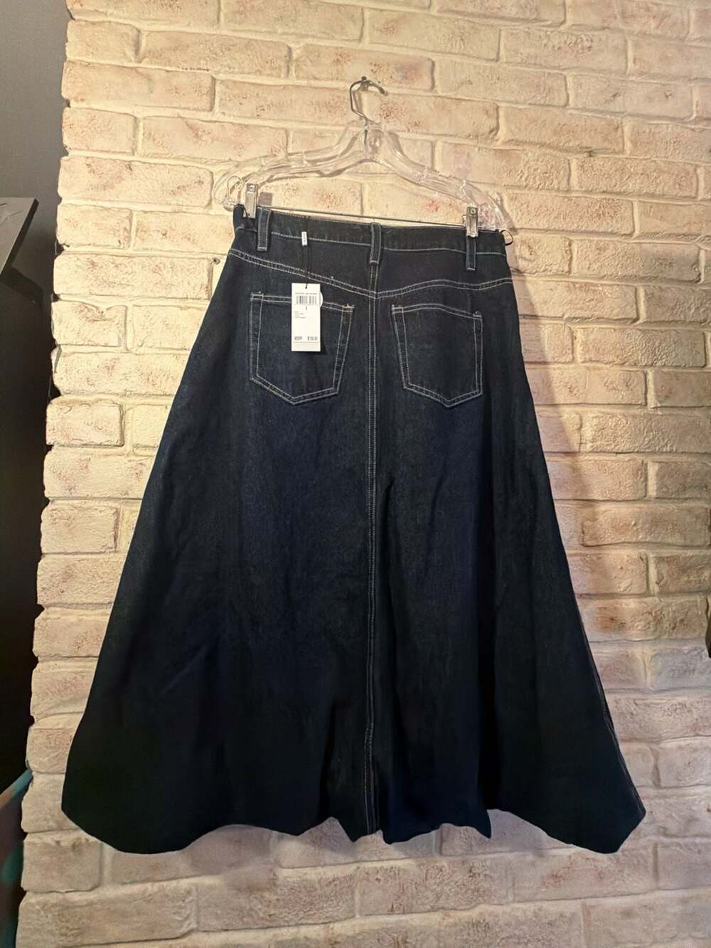 Jason Wu Dark Wash Denim Balloon Midi Skirt - Picture 2 of 5